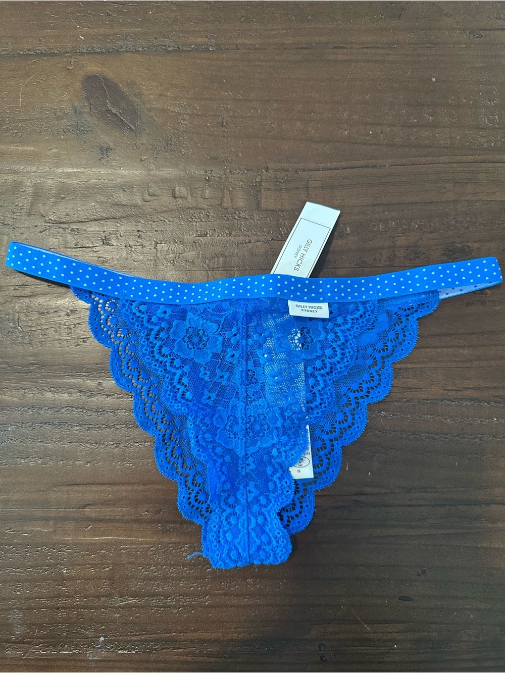 *RARE* Gilly Hicks/ Hollister Royal Blue Lace String Bikini Panties - Small